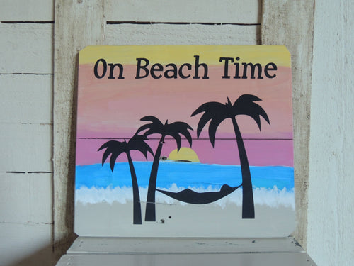 On Beach Time Sign