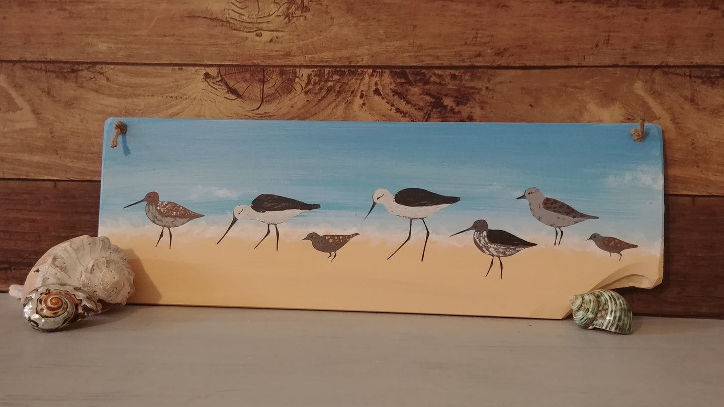 Shorebirds by the Sea rustic sign