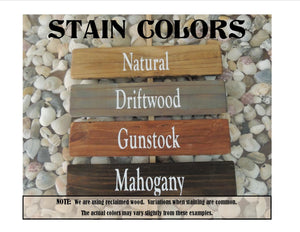 stain colors RV camping sign